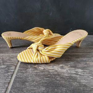 NEW J. Crew Stripe Knotted Yellow Sandals